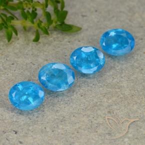 1.62 ctw Blue Apatite Stones, Natural Apatite in Oval Facet Shape for Sale