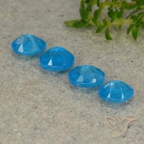 Apatite Gemstones in 5 x 4 mm (calibrated) Size for Sale, Apatite Stones in Intense Azure Blue Color