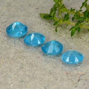 Apatite Gemstones in 5 x 4 mm (calibrated) Size for Sale, Apatite Stones in Medium Blue Color