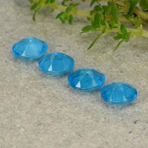 Apatite Gemstones in 5 x 4 mm (calibrated) Size for Sale, Apatite Stones in Deep Azure Color