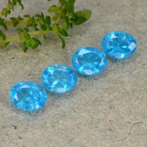 1.37 ctw Blue Apatite Stones, Natural Apatite in Oval Facet Shape for Sale