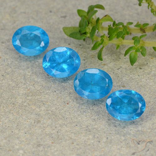 1.69ctw Natural Deep Azure Apatite, Oval, VS