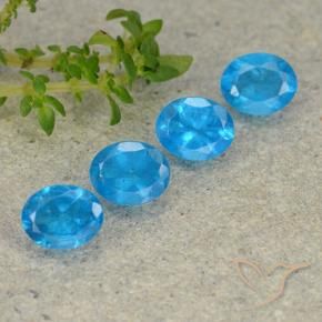 1.69 ctw Blue Apatite Stones, Natural Apatite in Oval Facet Shape for Sale