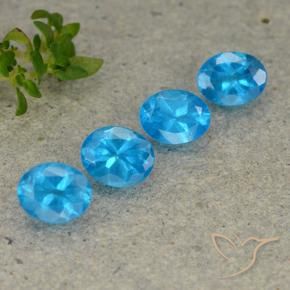 1.66 ctw Blue Apatite Stones, Natural Apatite in Oval Facet Shape for Sale