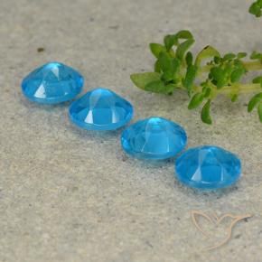 Apatite Gemstones in 5 x 4 mm (calibrated) Size for Sale, Apatite Stones in Medium Blue Color