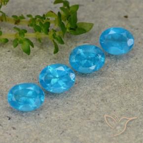 1.60 ctw Blue Apatite Stones, Natural Apatite in Oval Facet Shape for Sale