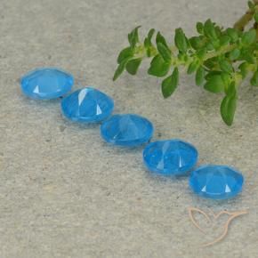 Apatite Gemstones in 5.2 x 4.1 mm Size for Sale, Apatite Stones in Intense Azure Blue Color