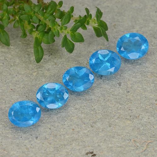 2.02 ctw Blue Apatite Stones, Natural Apatite in Oval Facet Shape for Sale