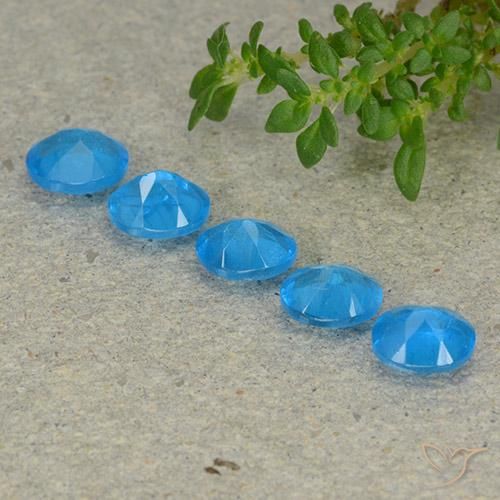 Apatite Gemstones in 5 x 4 mm (calibrated) Size for Sale, Apatite Stones in Medium Blue Color