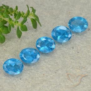 1.74 ctw Blue Apatite Stones, Natural Apatite in Oval Facet Shape for Sale