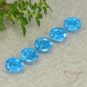 1.94 ctw Blue Apatite Stones, Natural Apatite in Oval Facet Shape for Sale