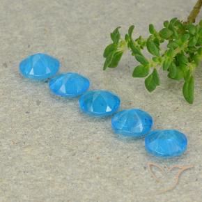 Apatite Gemstones in 5 x 4 mm (calibrated) Size for Sale, Apatite Stones in Medium Blue Color