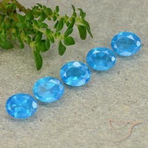 1.90 ctw Blue Apatite Stones, Natural Apatite in Oval Facet Shape for Sale