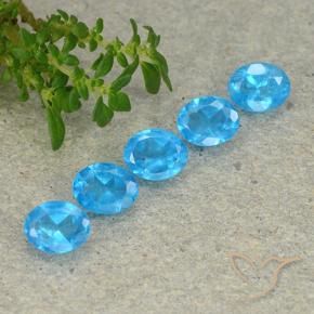 1.64 ctw Blue Apatite Stones, Natural Apatite in Oval Facet Shape for Sale