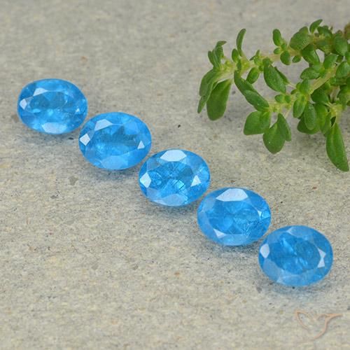 2.09ctw Natural Deep Baby Blue Apatite, Oval, VS