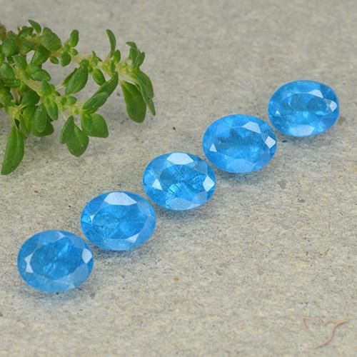 2.09 ctw Blue Apatite Stones, Natural Apatite in Oval Facet Shape for Sale