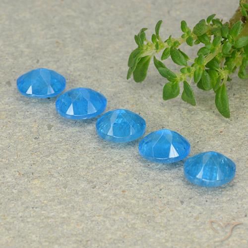 Apatite Gemstones in 5 x 4 mm (calibrated) Size for Sale, Apatite Stones in Deep Baby Blue Color