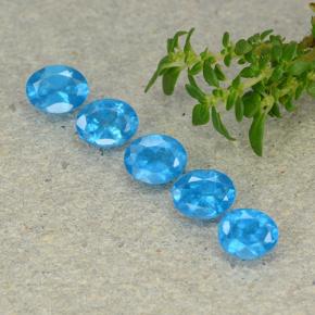 Medium Blue Апатиты Камень - 0.3ct Фасетный Овал (ID: 488813)