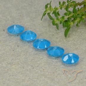 Apatite Gemstones in 5 x 4 mm (calibrated) Size for Sale, Apatite Stones in Intense Azure Blue Color