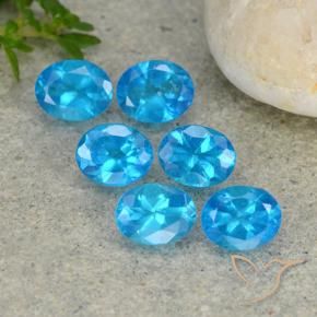 2.24 ctw Blue Apatite Stones, Natural Apatite in Oval Facet Shape for Sale