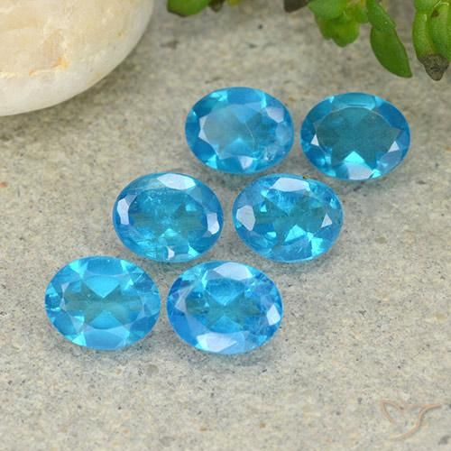 2.10ctw Natural Electric Blue Apatite, Oval, VS