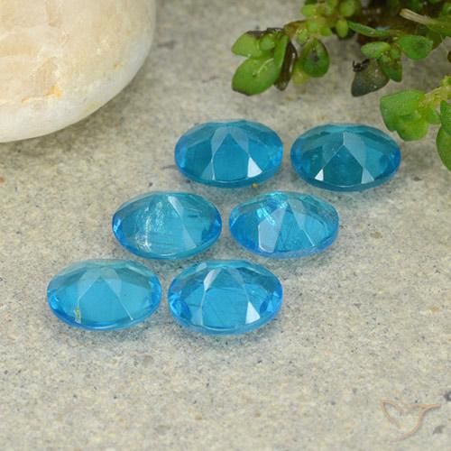 Apatite Gemstones in 5 x 4 mm (calibrated) Size for Sale, Apatite Stones in Electric Blue Color