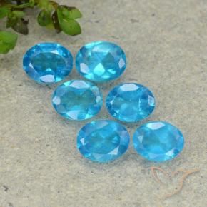 2.20 ctw Blue Apatite Stones, Natural Apatite in Oval Facet Shape for Sale
