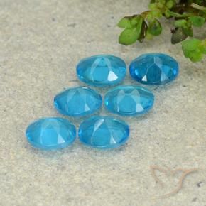 Apatite Gemstones in 5.2 x 4.1 mm Size for Sale, Apatite Stones in Medium Blue Color
