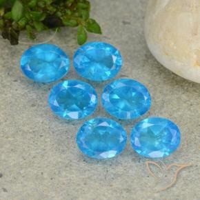 2.42 ctw Blue Apatite Stones, Natural Apatite in Oval Facet Shape for Sale