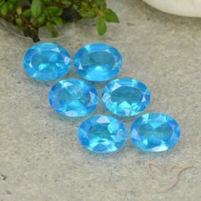 1.90 ctw Blue Apatite Stones, Natural Apatite in Oval Facet Shape for Sale