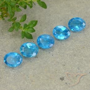 1.66 ctw Blue Apatite Stones, Natural Apatite in Oval Facet Shape for Sale