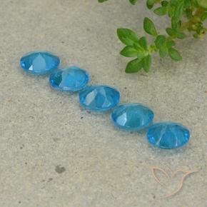 Apatite Gemstones in 5 x 4 mm (calibrated) Size for Sale, Apatite Stones in Deep Azure Color