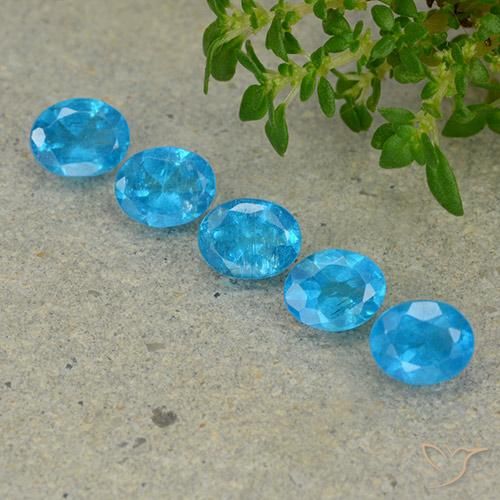1.87ctw Natural Azure Blue Apatite, Oval, VS