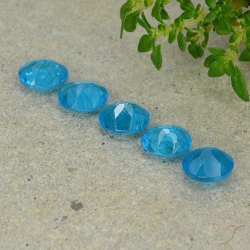 Apatite Gemstones in 5 x 4 mm (calibrated) Size for Sale, Apatite Stones in Azure Blue Color
