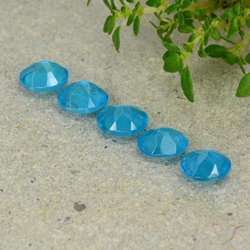Apatite Gemstones in 5 x 4 mm (calibrated) Size for Sale, Apatite Stones in Electric Blue Color