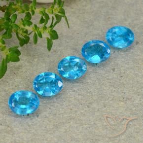 1.70 ctw Blue Apatite Stones, Natural Apatite in Oval Facet Shape for Sale