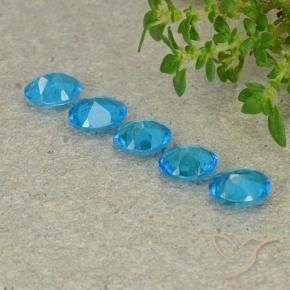 Apatite Gemstones in 5.2 x 4 mm Size for Sale, Apatite Stones in Deep Aqua Blue Color