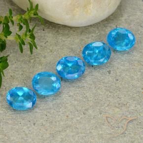 1.78 ctw Blue Apatite Stones, Natural Apatite in Oval Facet Shape for Sale