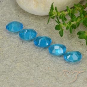 Apatite Gemstones in 5 x 4 mm (calibrated) Size for Sale, Apatite Stones in Medium Blue Color
