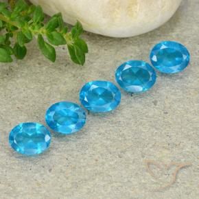 1.89 ctw Blue Apatite Stones, Natural Apatite in Oval Facet Shape for Sale