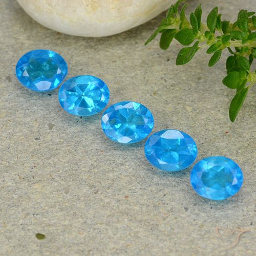 2.01ctw Natural Intense Blue Apatite, Oval, VS