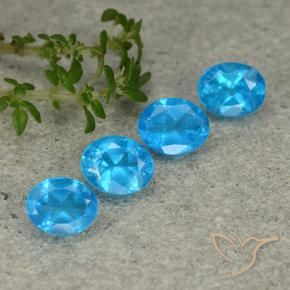 1.49 ctw Blue Apatite Stones, Natural Apatite in Oval Facet Shape for Sale