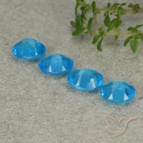 Apatite Gemstones in 5 x 4 mm (calibrated) Size for Sale, Apatite Stones in Azure Blue Color