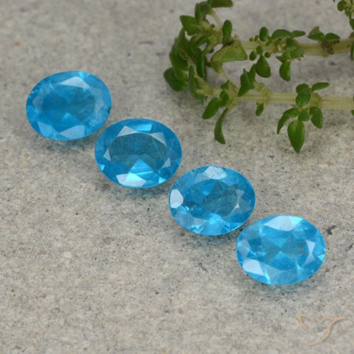 1.32ctw Natural Deep Aqua Blue Apatite, Oval, VS