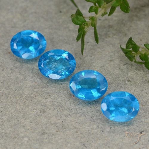 1.53 ct Blue Apatite, 5 x 4 mm Oval Cut From Madagascar, Photo A