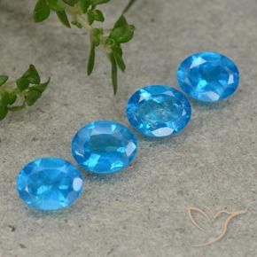 1.53 ctw Blue Apatite Stones, Natural Apatite in Oval Facet Shape for Sale