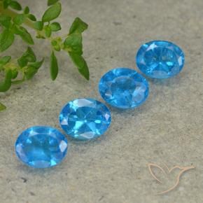 1.39 ctw Blue Apatite Stones, Natural Apatite in Oval Facet Shape for Sale