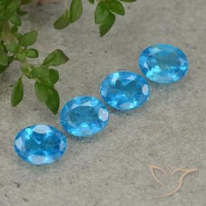 1.24 ctw Blue Apatite Stones, Natural Apatite in Oval Facet Shape for Sale