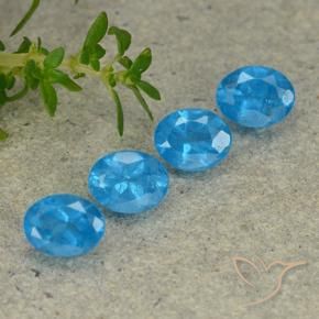 1.44 ctw Blue Apatite Stones, Natural Apatite in Oval Facet Shape for Sale