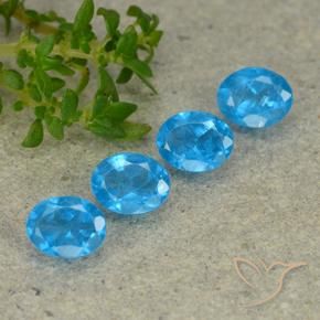 1.38 ctw Blue Apatite Stones, Natural Apatite in Oval Facet Shape for Sale
